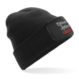 D Design Invent Print! Retirement Gift Hat Beanie for Men Dad Not My Problem Funny Joke Present Gift Idea Retired Retire Age Keepsake (Soft Touch Acrylic, Black)