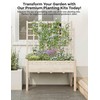 OutdoorVibe Elevated Wooden Planter Box with Trellis, 46"x23"x65" Raised Garden
