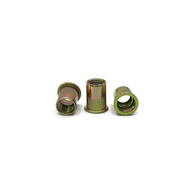 NOLDAR | Flat Head Carbon Steel Rivet Nuts (Yellow Zinc