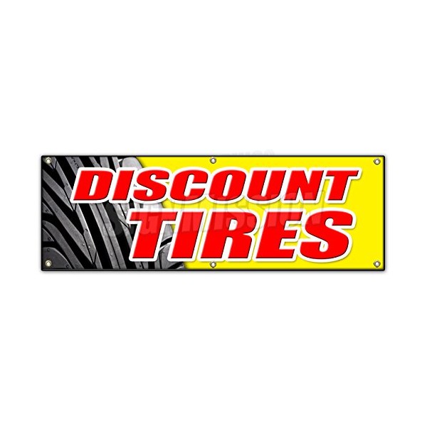 72" Discount Tires Banner Sign Sale Installation Balance Alignment Service