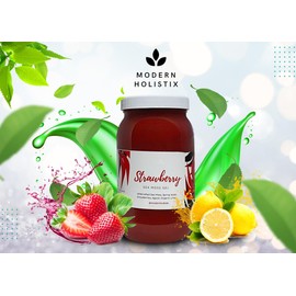Modern Holistix Modern Moss - Sea Moss Gel Total Wellness for Your Gut, Brain, Muscles, Skin, Hair, and Joints—A Full-Spectrum Approach to Health - Strawberry