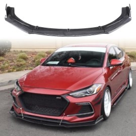 MAG FRONT BUMPER LIP SPILLER SPOILER FOR HYUNDAI ELANTRA 2016-2018 CARBON FIBER LOOK