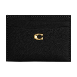 Coach Polished Pebble Leather Essential Card Case, Black