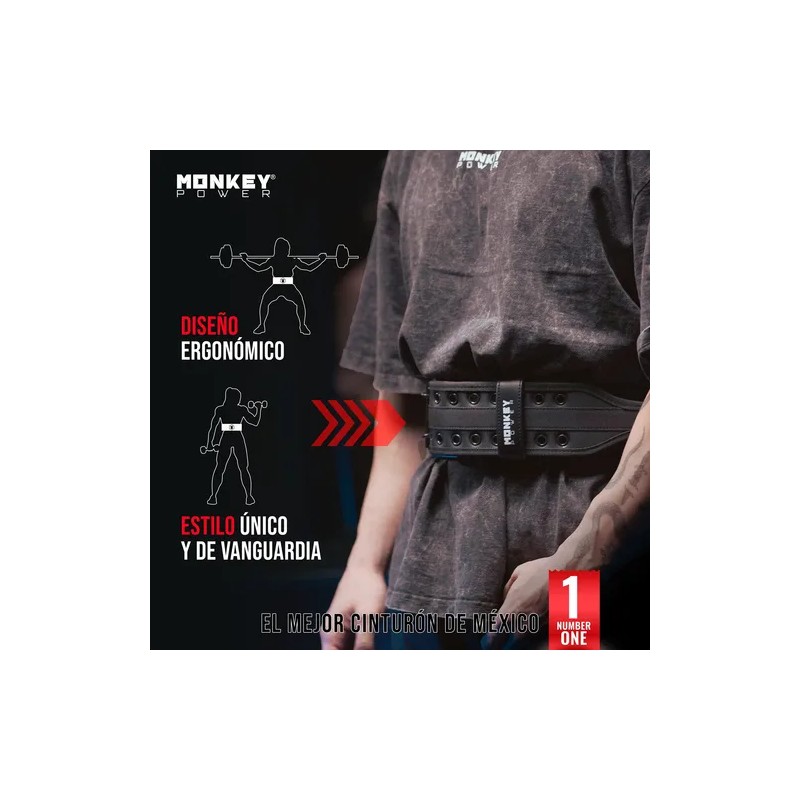 Cinturón Para Gym Monkey Power Lumbar Levantamiento
