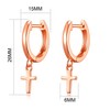 Philip Jones Rose Gold Plated Cross Charm Hoop Earrings