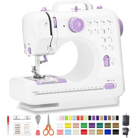Mini Sewing Machine by Galadim (Including Extension Table and Sewing Supplies Set) - Small Electric Overlock Sewing Machines with 2 Speed 12 Built-in Stitch Patterns GD-015-CZ