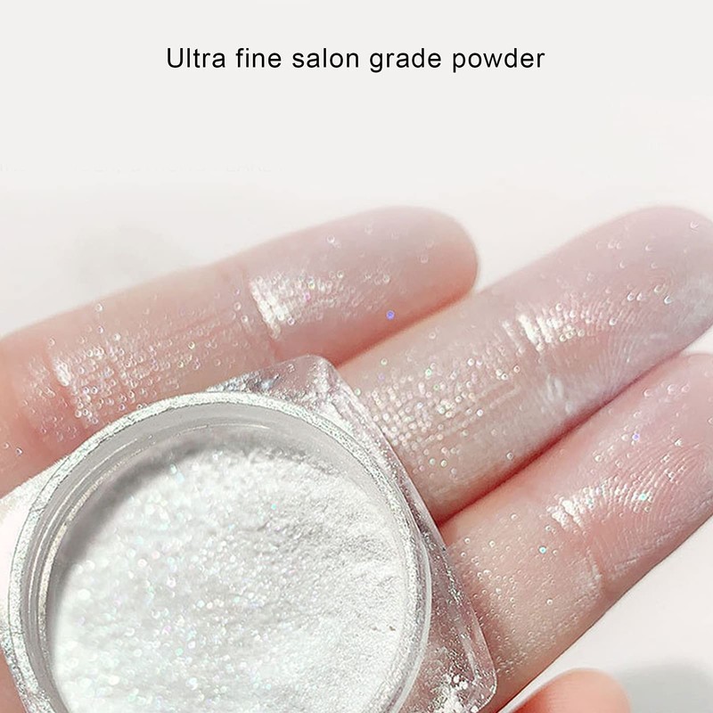 2 Decoración de Uñas, Polvo de Uñas con Efecto Espejo,