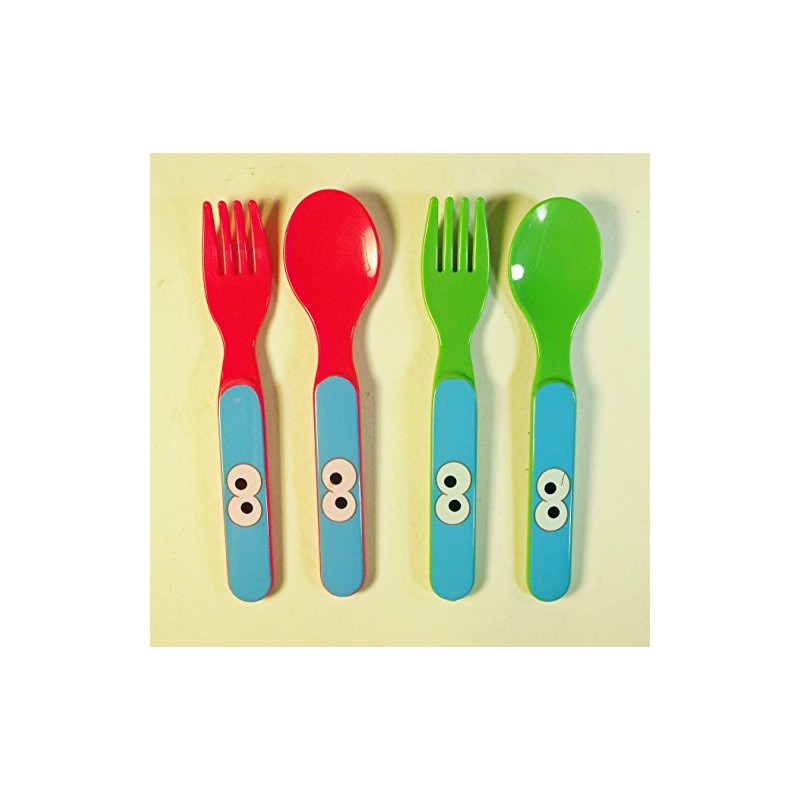 Set of 4 Sesame Street Cookie Monster Plastic Forks and