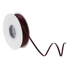 DINDOSAL Thin Burgundy Ribbon 1/8 Inch Skinny Maroon Ribbon Double Face Thin Satin Ribbon for Crafts, Wedding Decor, Sewing, Hanging Tags, Christmas Ornaments, Scrapbooking - 100Yards