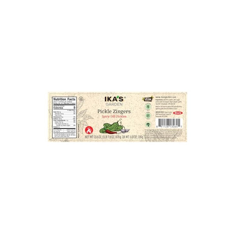 Ika's Garden Appetizer Vegetables (Pack of 1, Spicy Dill Pickles)