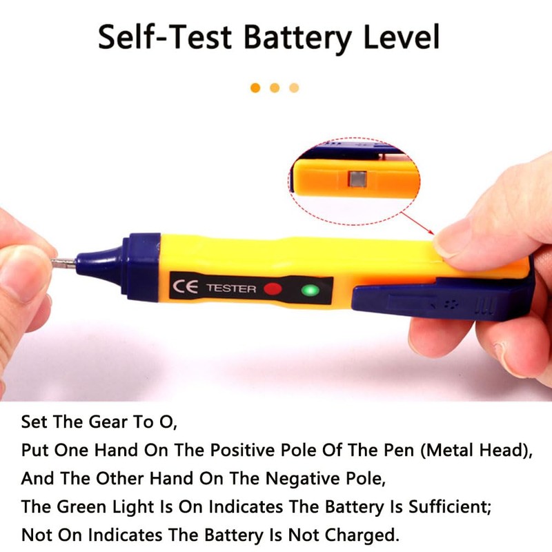 Voltage Tester Pen, 24V-1000V/90V-1000V Dual Range Non-Contact Electric Tester with