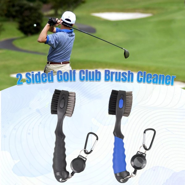 TIEWARDS 2X 2 Sided Golf Club Brush Cleaner Retractable Groove