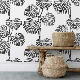 Cutting Edge Stencils Calathea Wall Stencil - DIY Botanical Design for a Quick Room Transformation