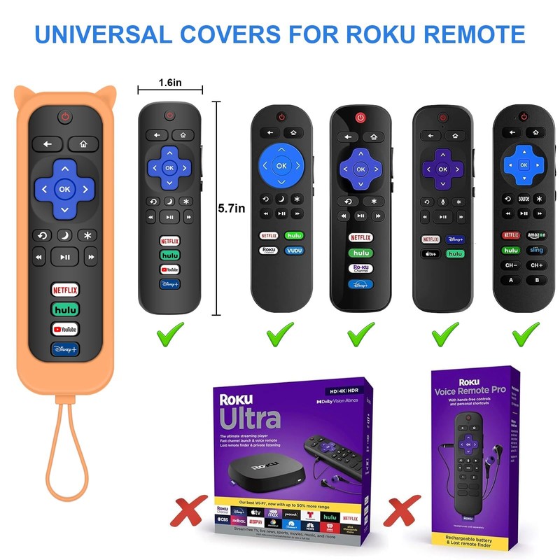 Remote for Roku TV & Cover for TCL Roku Remote,