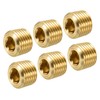 sourcing map Pack of 6 Brass Pipe Plugs 1/4 Inch