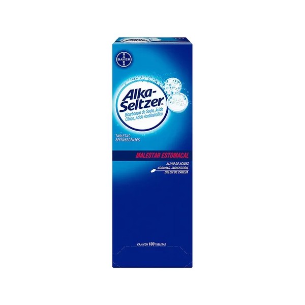 Alka-seltzer Tableta Efervescente 0.324 G/1.976 G/1 G, 100 Tabletas
