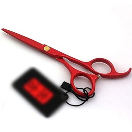 Barber scissors 5.5 Inch Red Paint Hairdressing Scissors Thin Straight Handle Hairdresser Professional Hairdressing Set Scissors