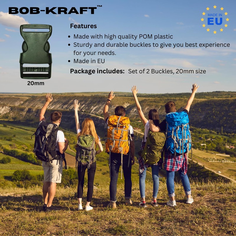 BOB-KRAFT - 1 x 40 mm buckle buckle, plastic click