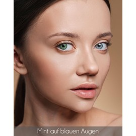 Aricona Farbige Kontaktlinsen mit Stärke, Mint-Grün, -5,00 Dioptrien, Brillante Augenfarbe & klare Sicht mit den natürlichen Farblinsen für Brillenträger mit Premium Hydrogel
