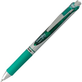 Pentel EnerGel 0.7 mm Liquid Gel Ink Pens - Pack of 5 Green Deluxe RTX Energel Pens with 3 Refills