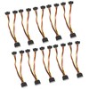 10Pcs SATA Power Adapter 15pin 1 Male to 2 Female