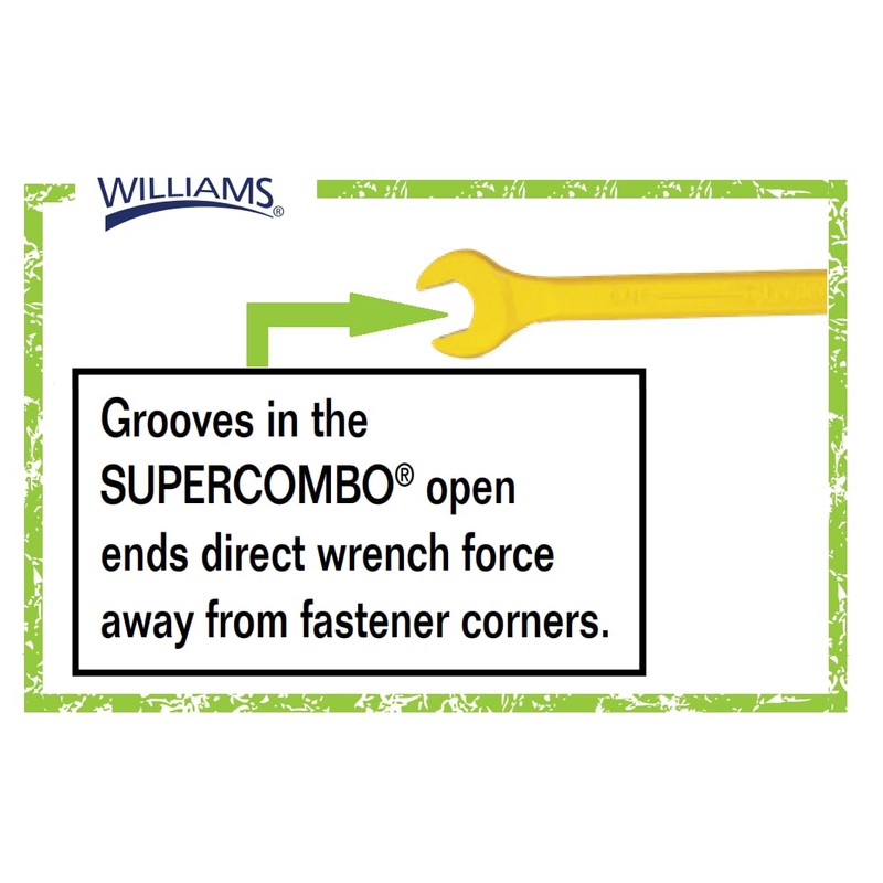 Williams 1218YSC Yellow Super Combo Combination Wrench, 9/16-Inch