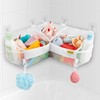 3 Compartments Bath Toy Storage Corner Bath Toy Holder for
