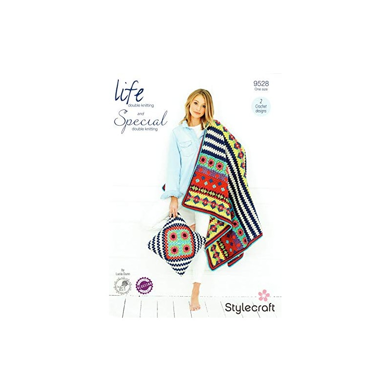 Stylecraft Double Knitting Pattern 9528-2 Crochet Designs for Boho Blanket