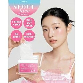 DERMAL Mascarilla Facial Diaria Rápida Seoul Face Ceramide 3X(36 Unidades) Mascarillas Faciales Veganas Coreanas De Tencel  Mascarillas Hidratantes...