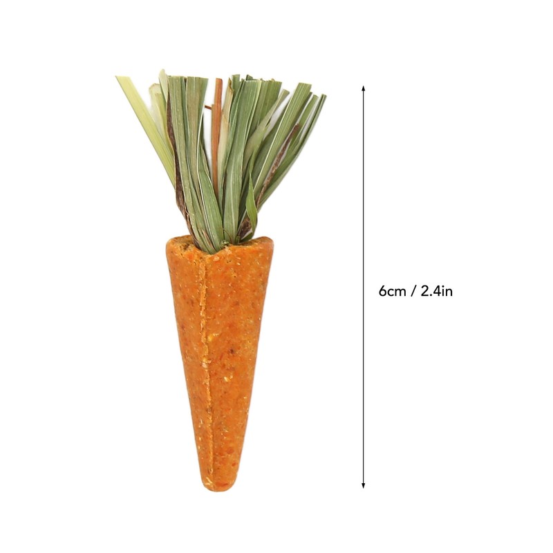 20pcs Carrot Shaped Hamster Toy Teeth Grinding Decorative Crude Fiber