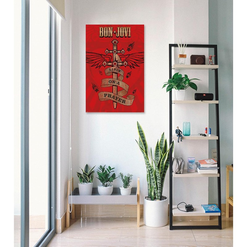 Bon Jovi - Music Poster (Livin' On A Prayer) (Size: