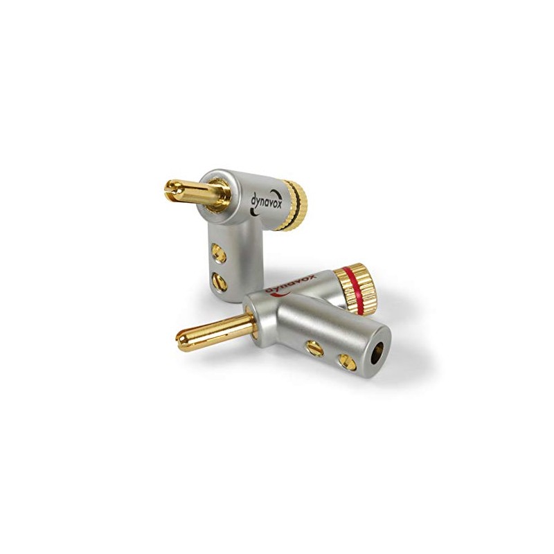 Dynavox Banana Plug Set 4 Pieces with Expansion Fixing Angled