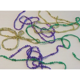 Unbranded Mardi Gras Garland 4-13mm, 30" each Mini Decorations Shiny Gold, Purple & Green