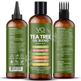 VITAL AFFAIR Tea Tree Oil For Hair With Jojoba, Castor, Batana Oil - Tea Tree Hair And Scalp Treatment - Hair Oil For Dandruff - Helps Strengthen, Volumize & Promotes Hair Growth - 6 Fl Oz