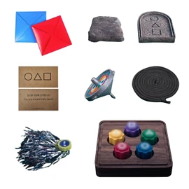 Nhemeylp Korean Folk Game Set Korean Traditional Play Game Including Jebi chagi Gong-gi Biseokchigi Paeng-y DDAKJI Six-Legged Pentathlon Hand Eye Coordination Training Suitable For Family Gatherings