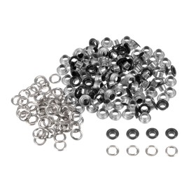 Kozelo Grommets Kit 100set-[4.5mm 3/16" Hole] Metal Eyelets Grommet Tool for Shoes Clothes DIY Project Use, Tiny Grommet, Black