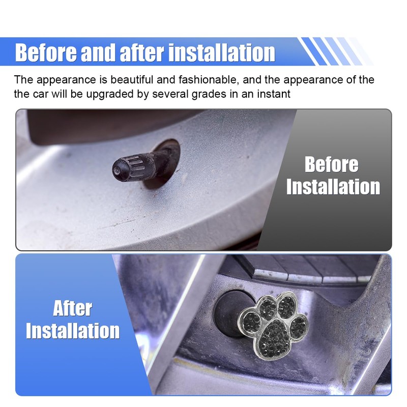 4PCS Bing Car Tire Valve Stem Caps, Dustproof Tire Air