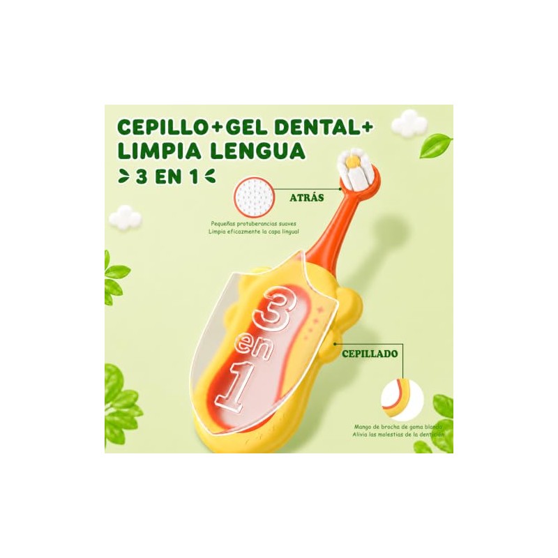 Juego de 3 Cepillo de Dientes para BEbe, Cepillo de