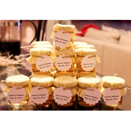 Nakpunar 12 pcs 5" Navy and White Gingham Fabric Jar Covers with Hemp Twine Ties