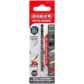 Diablo Metal Demon Drill Bits for Mild, Hardened and Stainless Steels - 13/64-Inch Diameter, 3-Flats Shank, 3.4-Inch Length - DMD1364JP1