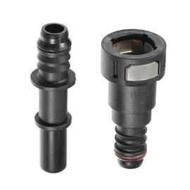 A ABSOPRO Car Fuel Line Hose Quick Release Connector Kit Straight 1/2" 12.61mm SAE to 1/2" 12mm Disconnect Hose Plastic Gray