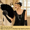 Black Feather Fan Marabou Vintage Foldable Fan Rave Handfan Renaissance