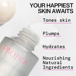 Pacifica Happy Water Hydrating Facial Toner - Vegan Ceramides Hyaluronic Acid and Electrolytes Refreshing and Soothing for Balanced Skin Clean Beauty Cruelty-Free All Skin Types 4 oz / 퍼시피카 해피 워터 하이드레이팅 페이셜 토너 - 비건 세라마이드 히알루론산 및 전해질 균형 잡힌 피부를 위한 상쾌함과 진정 깨끗한 아름다움 크루얼티 프리 모든 피부 타입 4온스