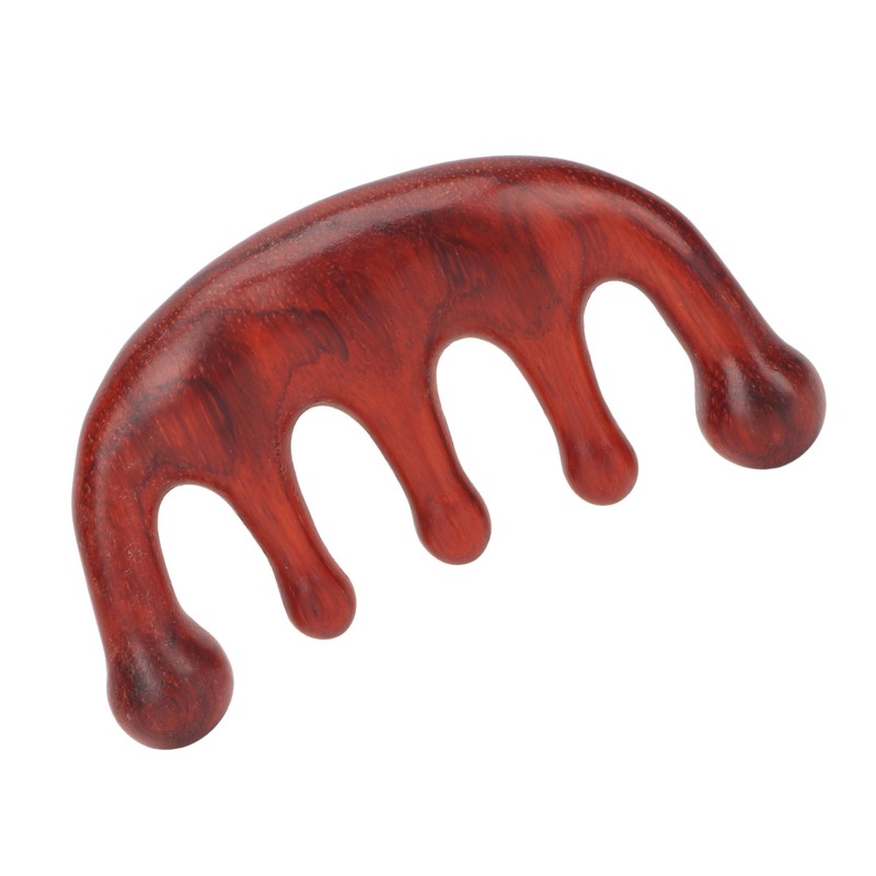 Scalping Massage Comb 5 Teeth Sandalwood Gua Sha Handheld Portable