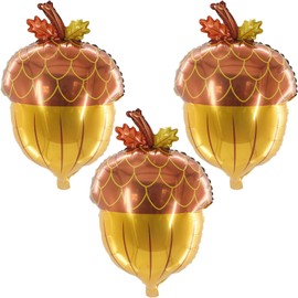 Pine Cone Balloons Thanksgiving Balloons Acorn Balloons Pinecone Balloons Pine Nuts Balloons for Fall Harvest Theme Party Decor Thanksgiving Party Decorations Balloons Party Sets-3pcs