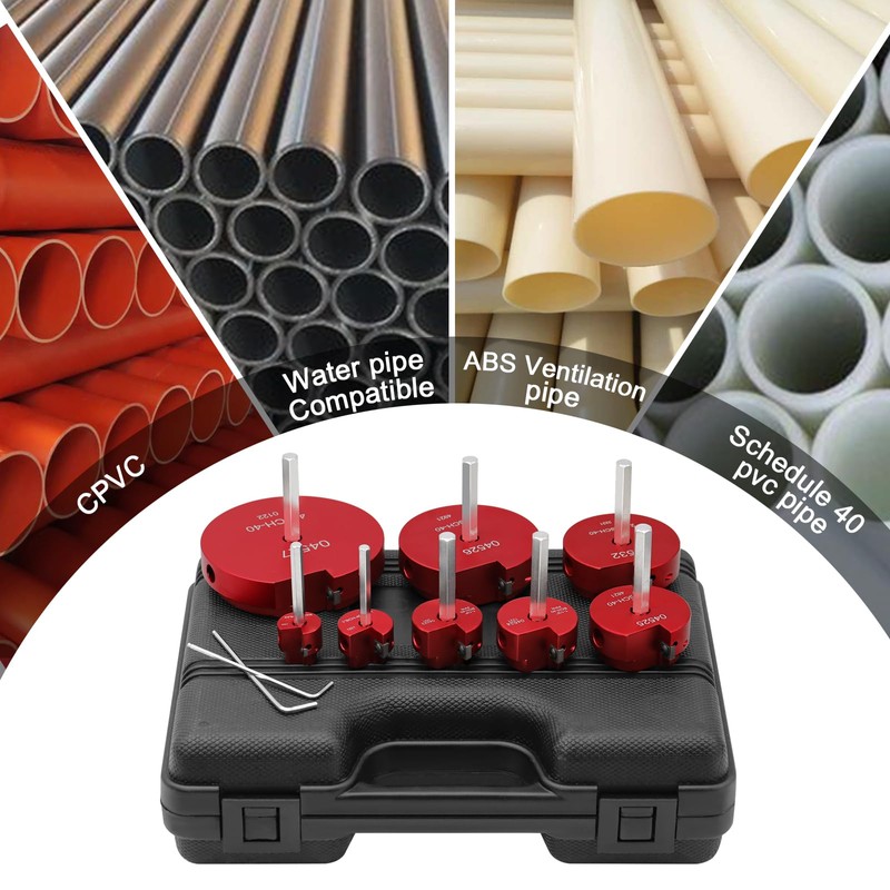 8Pcs PVC Pipe Reamer, Plastic PVC Pipe Fitting Reamer Plumbing