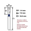 Osung 171TF-S20 Dental Diamond Burs, Taper Flat Shape, Standard Grit
