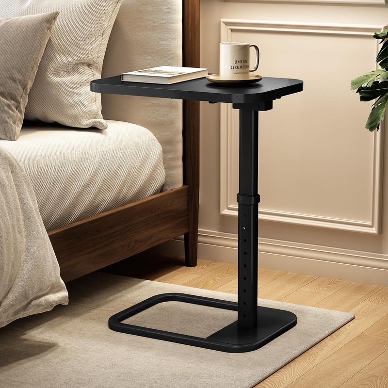 Kitstorack TV Tray Table, Adjustable Height & Rounded Metal Corners,