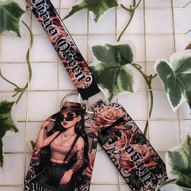 Zodiac Sign Keychain Lanyard for Keys Includes Handsanitizer and Chapstick Holder - Color: Virgo Queen
