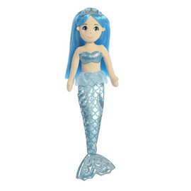 Aurora, 33084, Sea Shimmers Sapphire The Mermaid, 18In, Soft Toy, (Blue, Peach, Silver)